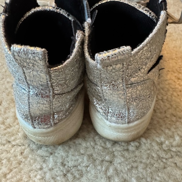 Kids Silver and Black High-Top Sneakers size 13 - Picture 7 of 8